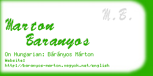 marton baranyos business card