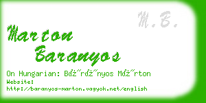 marton baranyos business card